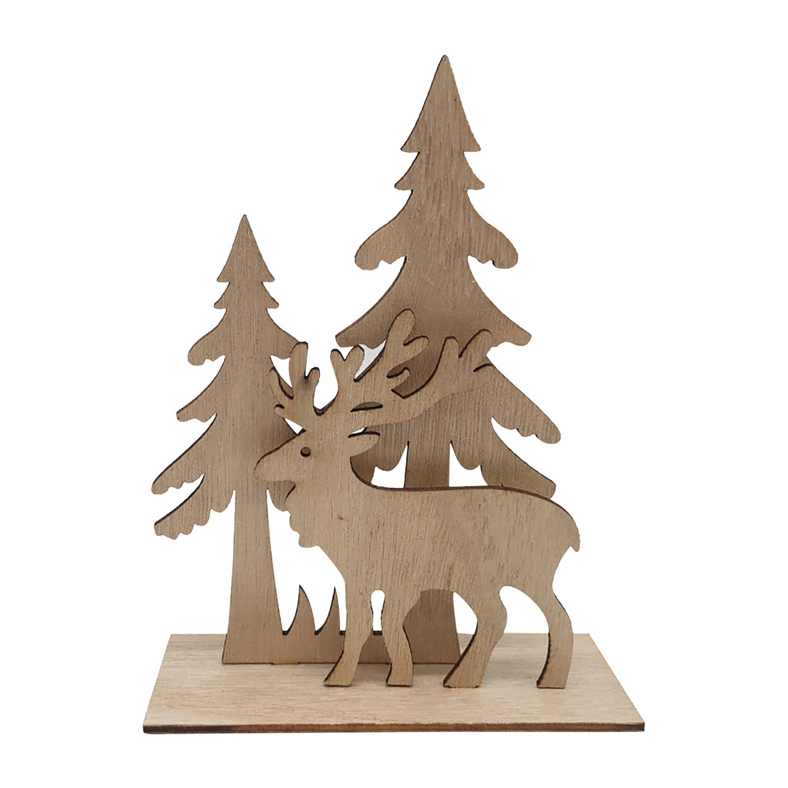 thumbnail image 2 of Escena Navideña De Pueblo De Madera Adorno Navideño De Madera Para Mesa Árbol De Renos Diy Adorno Navideño De Madera Para Mesa Decoración Festiva, 2 of 2